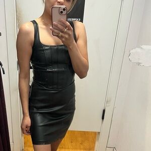 Express faux leather mini dress nwt
